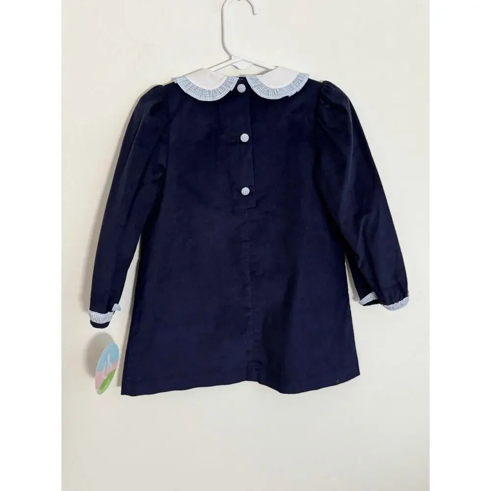 Zuccini‎ Kids Nutcracker Louisa Dress Navy Corduroy NWT size 2T